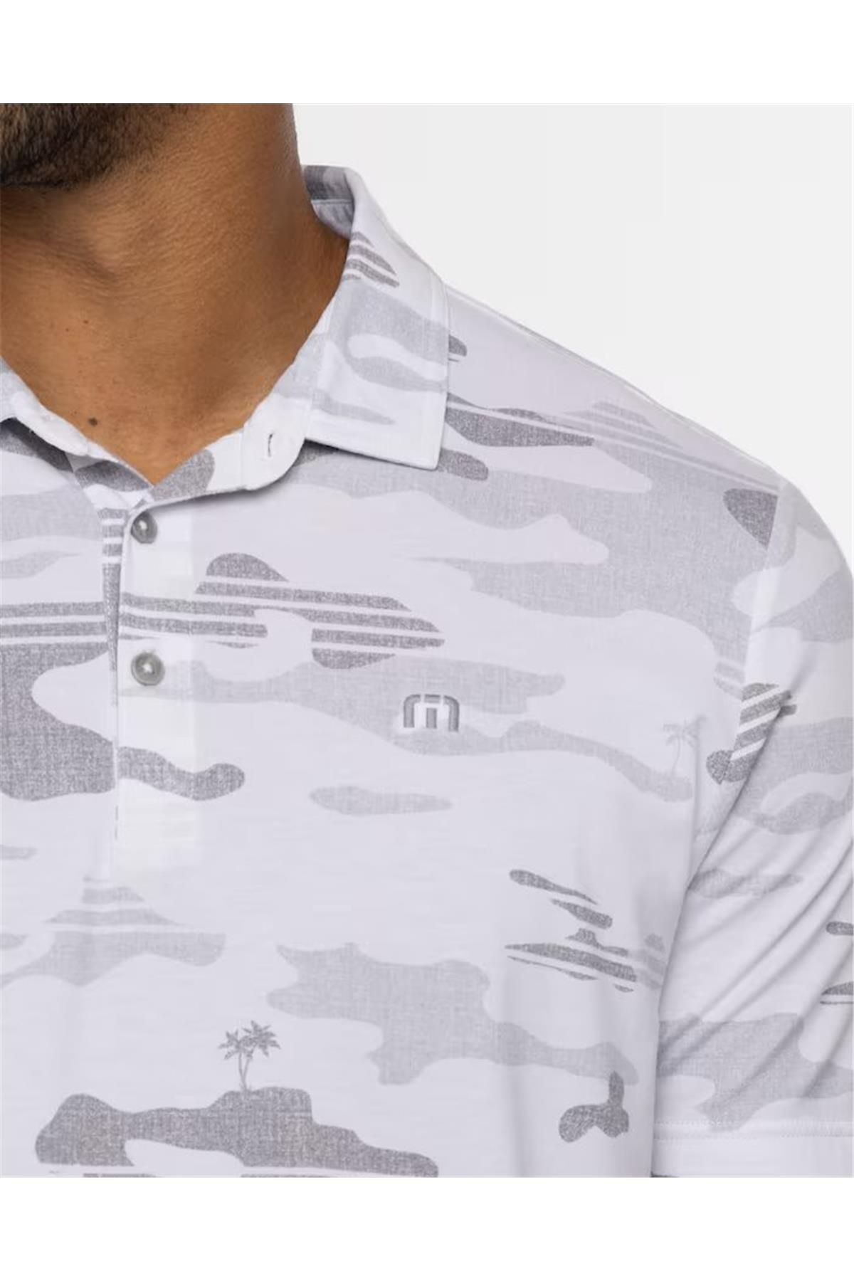 Travis Mathew Beachside Stealth Erkek Baskılı Polo Tshirt
