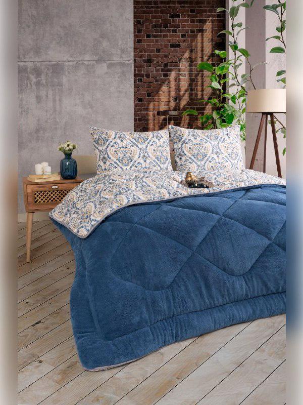 ÇİFT KİŞİLİK 5 PARÇA WELSOFT UYKU SETİ POLARLI / LACİVERT ETNİK ÇK