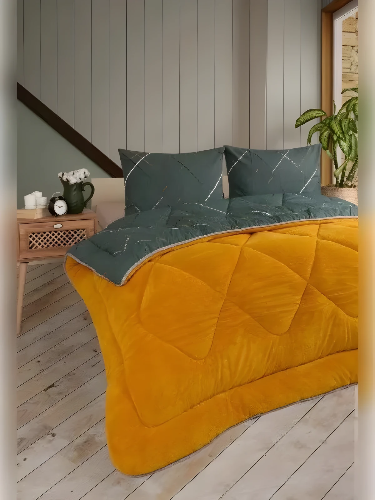 BATTAL WELSOFT UYKU SETİ 5 PARÇA POLARLI POFUDUK / TURUNCU BATTAL