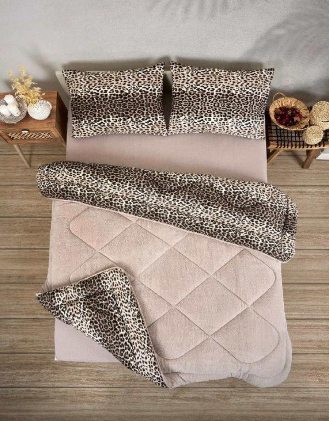 BATTAL WELSOFT UYKU SETİ 5 PARÇA POLARLI / LEOPAR BATTAL