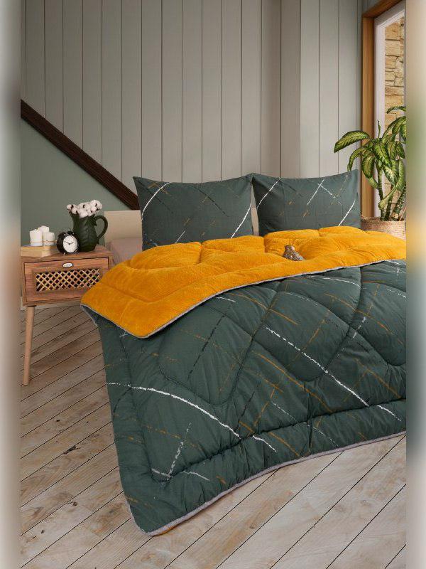 ÇİFT KİŞİLİK 5 PARÇA WELSOFT UYKU SETİ POLARLI POFUDUK / TURUNCU ÇK