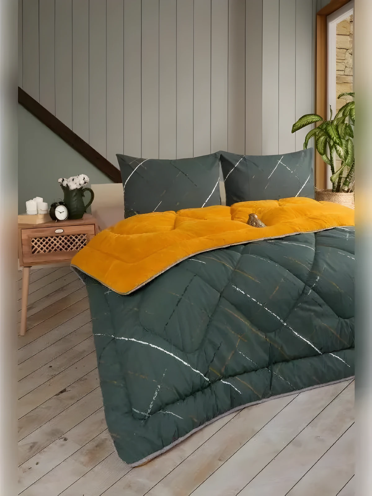 BATTAL WELSOFT UYKU SETİ 5 PARÇA POLARLI POFUDUK / TURUNCU BATTAL