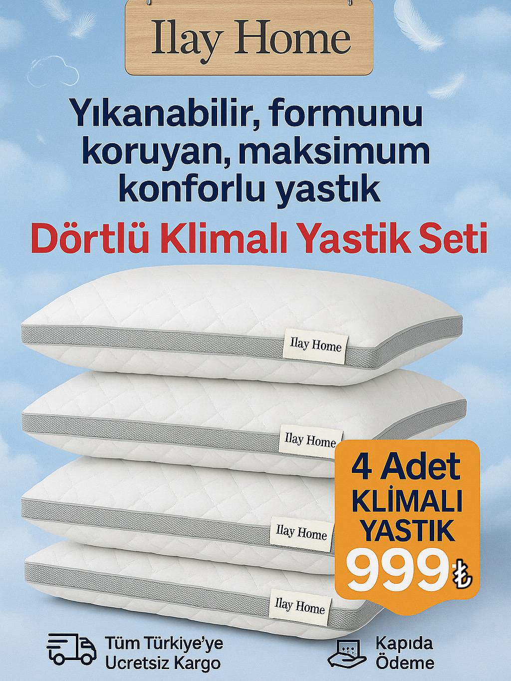 DÖRT ADET KLİMALI YASTIK SETİ
