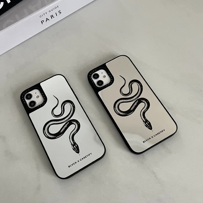 CSTFY BLVCK SILVER SNAKE AYNALI Kılıf