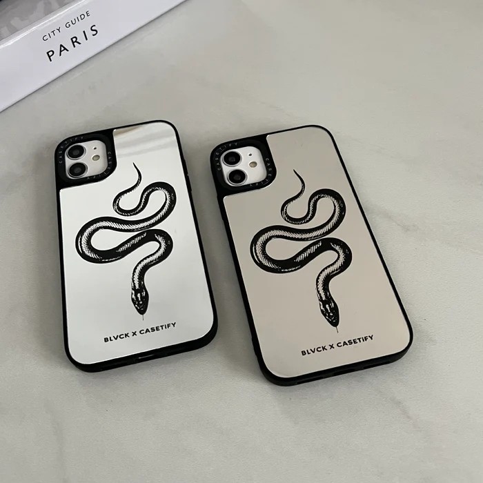 CSTFY BLVCK SILVER SNAKE AYNALI Kılıf