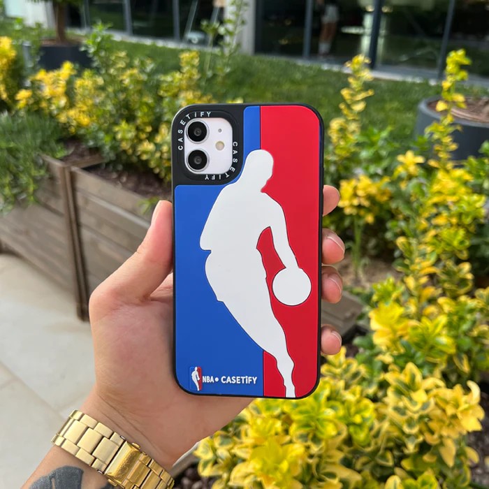 NBA MAVİ KIRMIZI Kabartmalı Telefon Kılıfı