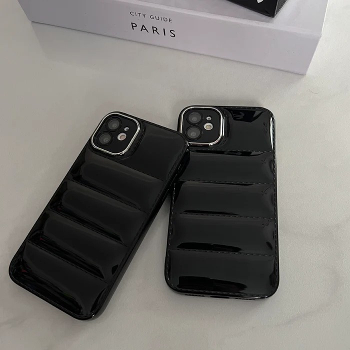 Lens Korumalı Puffer PARLAK SİYAH