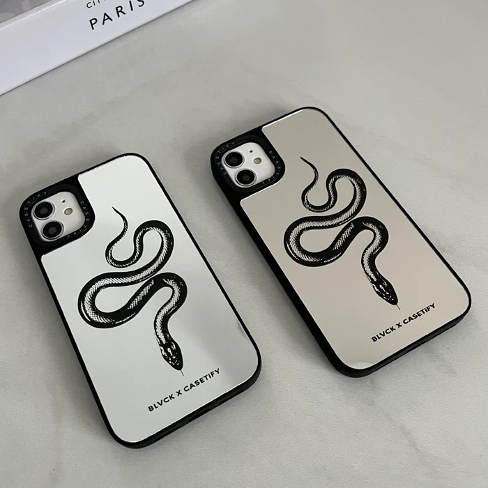 CSTFY BLVCK SILVER SNAKE AYNALI Kılıf
