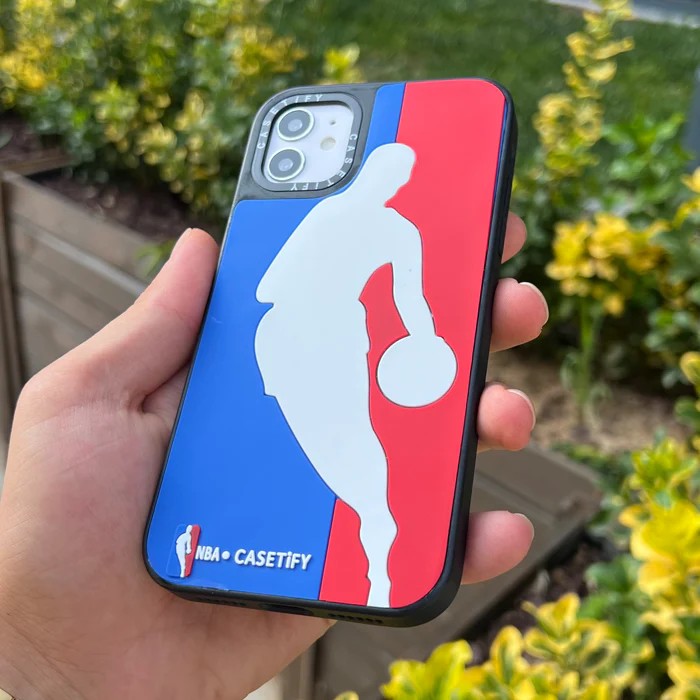 NBA MAVİ KIRMIZI Kabartmalı Telefon Kılıfı