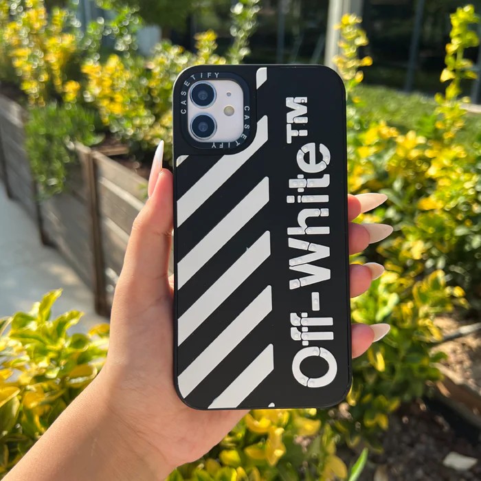 BLACK OFF WHITE Kabartmalı Telefon Kılıfı