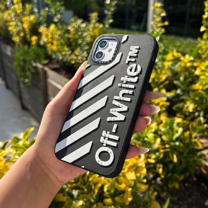 BLACK OFF WHITE Kabartmalı Telefon Kılıfı
