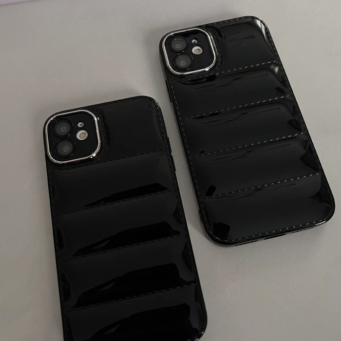 Lens Korumalı Puffer PARLAK SİYAH
