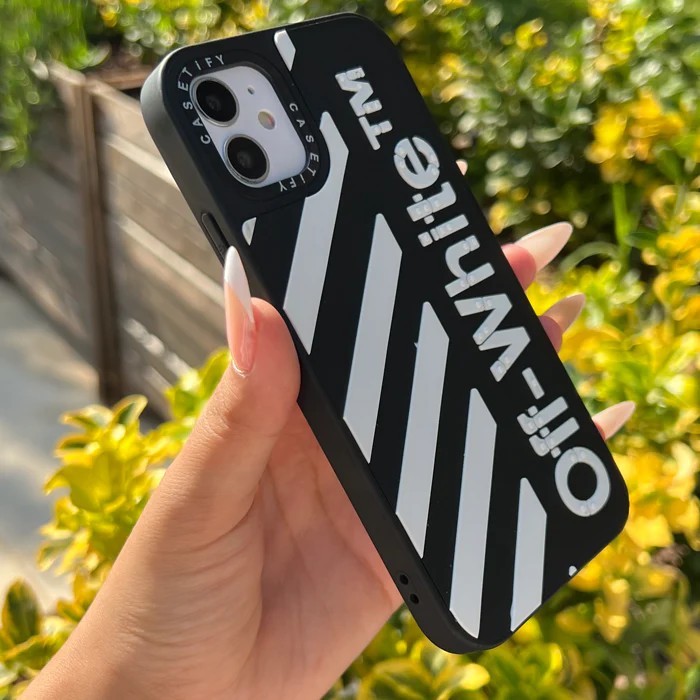 BLACK OFF WHITE Kabartmalı Telefon Kılıfı