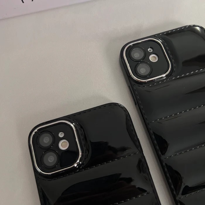 Lens Korumalı Puffer PARLAK SİYAH