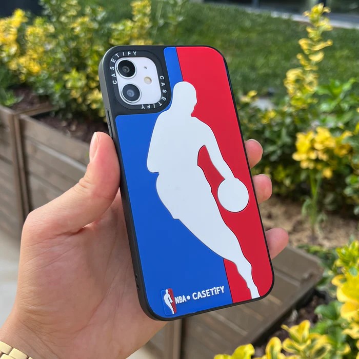 NBA MAVİ KIRMIZI Kabartmalı Telefon Kılıfı