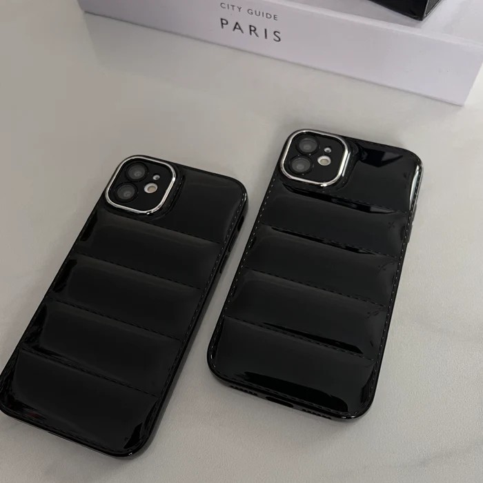 Lens Korumalı Puffer PARLAK SİYAH