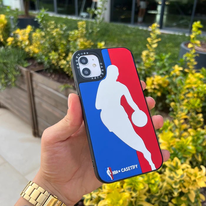 NBA MAVİ KIRMIZI Kabartmalı Telefon Kılıfı