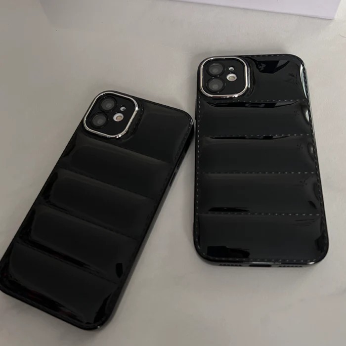 Lens Korumalı Puffer PARLAK SİYAH