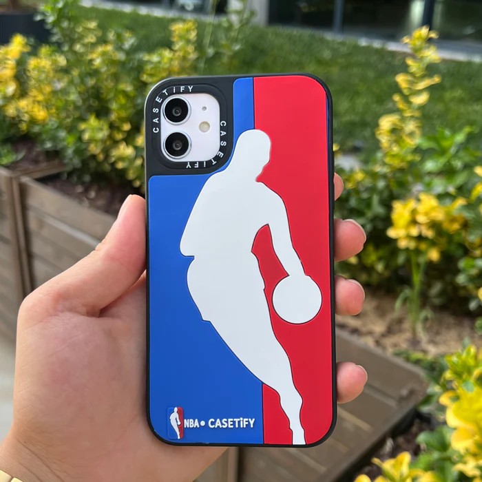 NBA MAVİ KIRMIZI Kabartmalı Telefon Kılıfı
