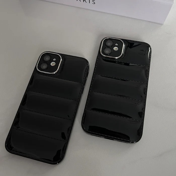 Lens Korumalı Puffer PARLAK SİYAH