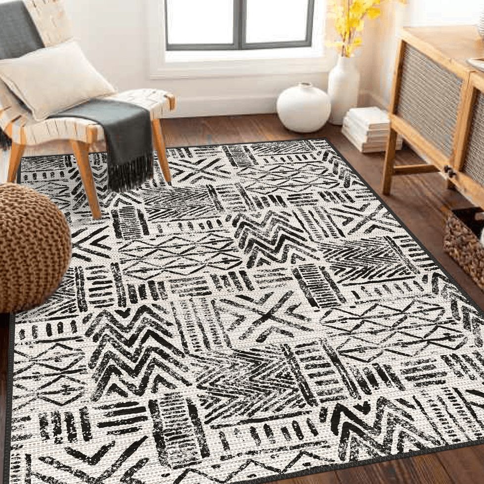 Monochrome Mosaic Modern Halı