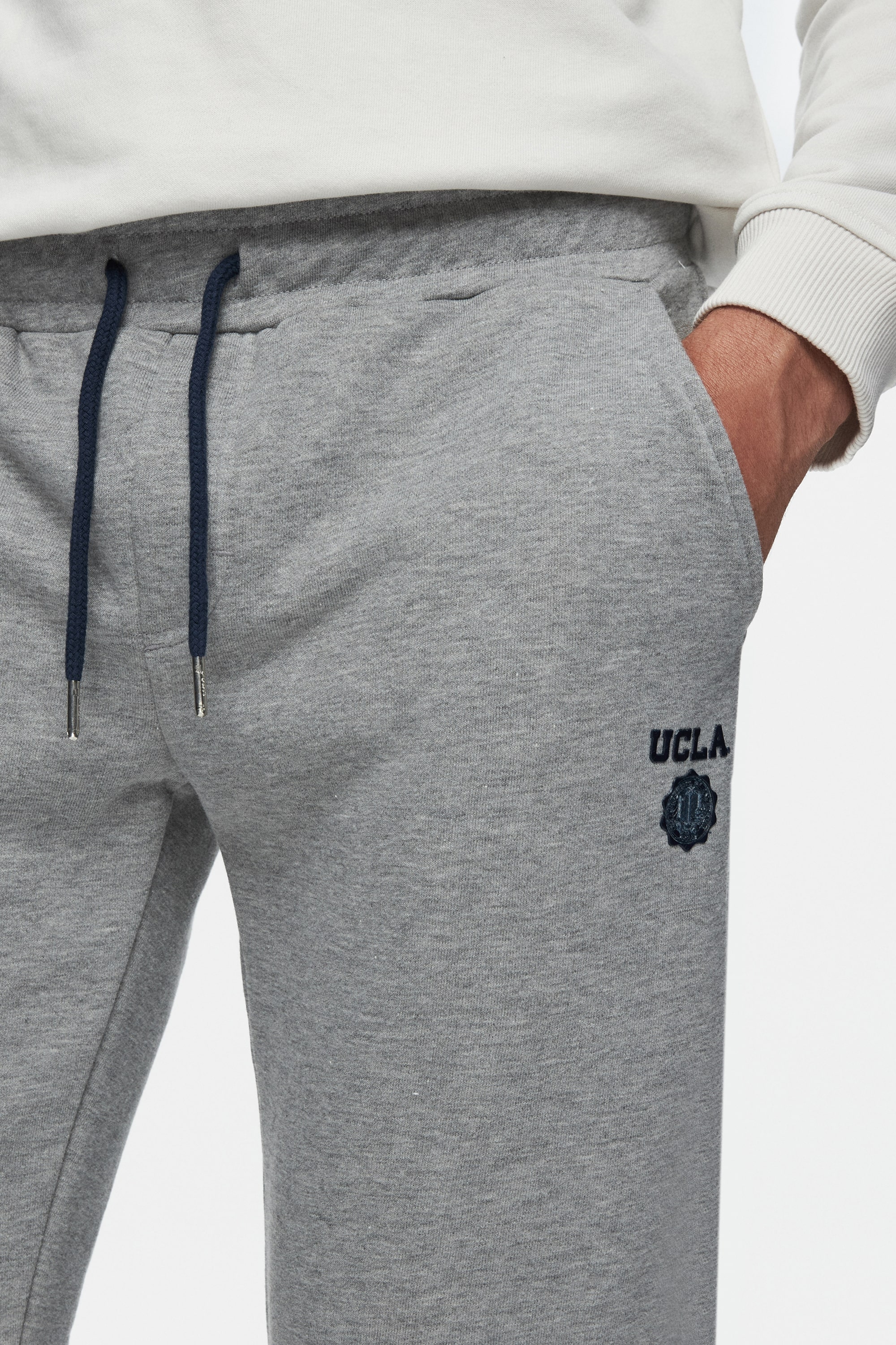 LUSKIN Gri Daralan Kesim Baskılı Standard Fit Erkek Eşofman Altı