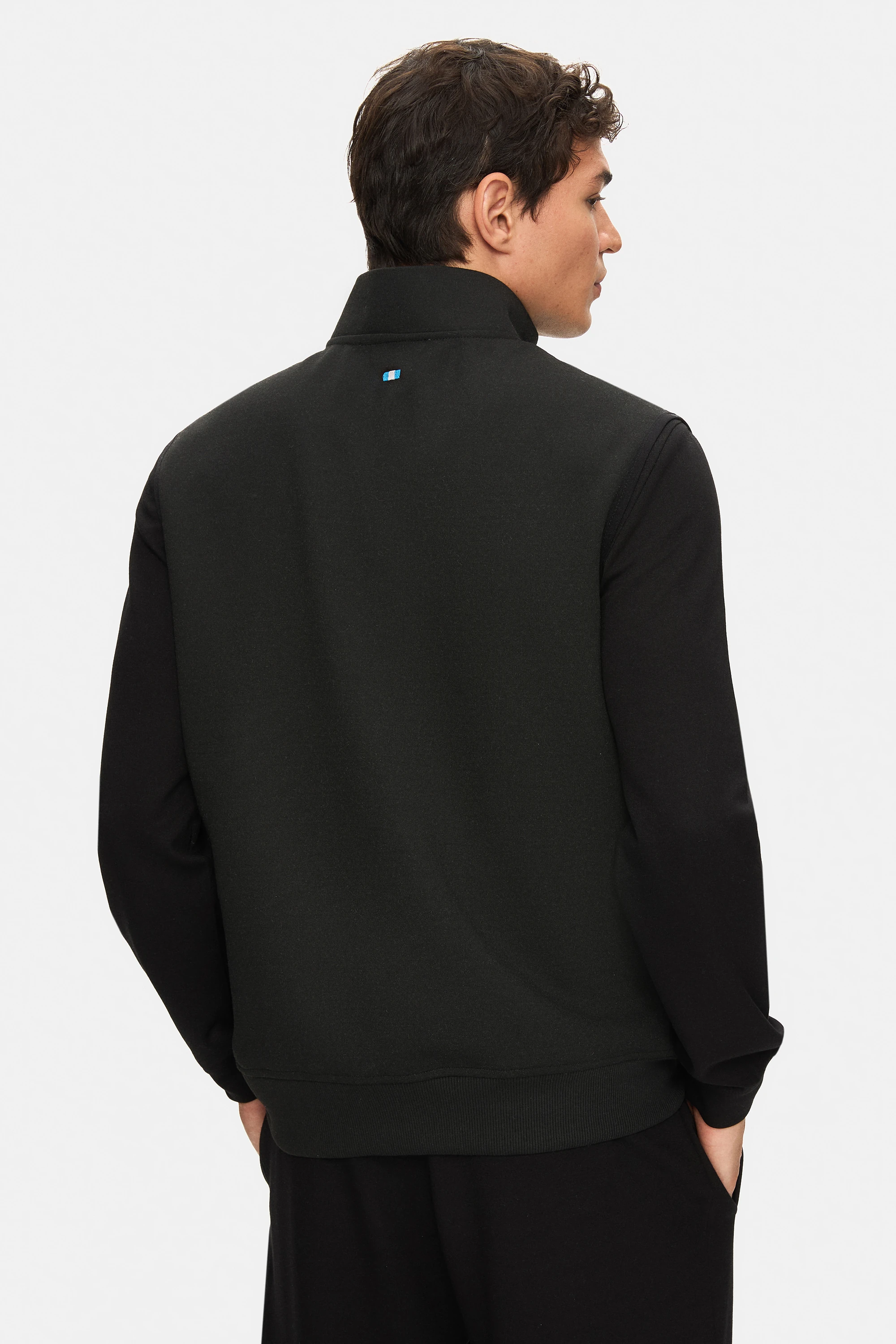 MATHIAS Siyah Fermuarlı ve Cepli Scuba Kumaş Standard Fit Erkek Yelek