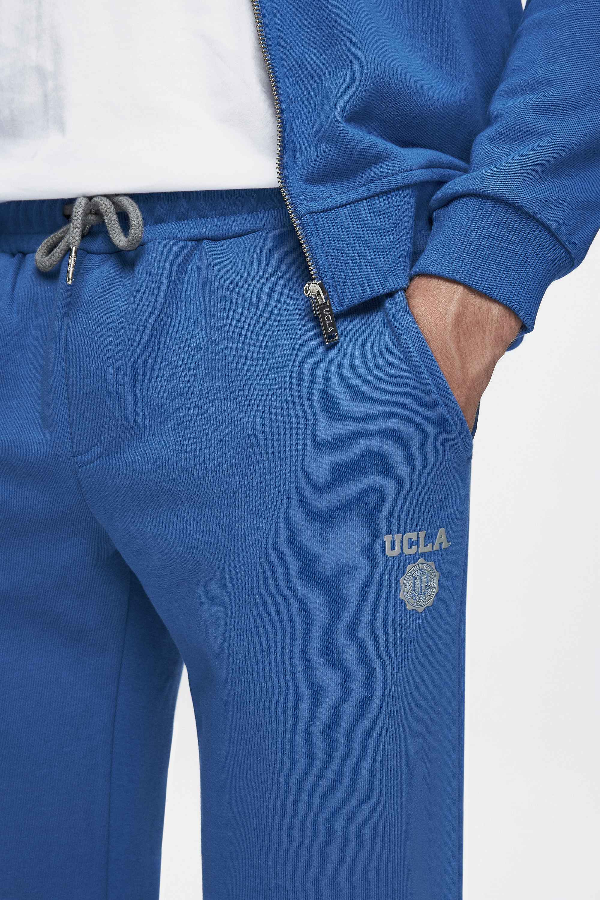 LUSKIN Mavi Daralan Kesim Baskılı Standard Fit Erkek Eşofman Altı