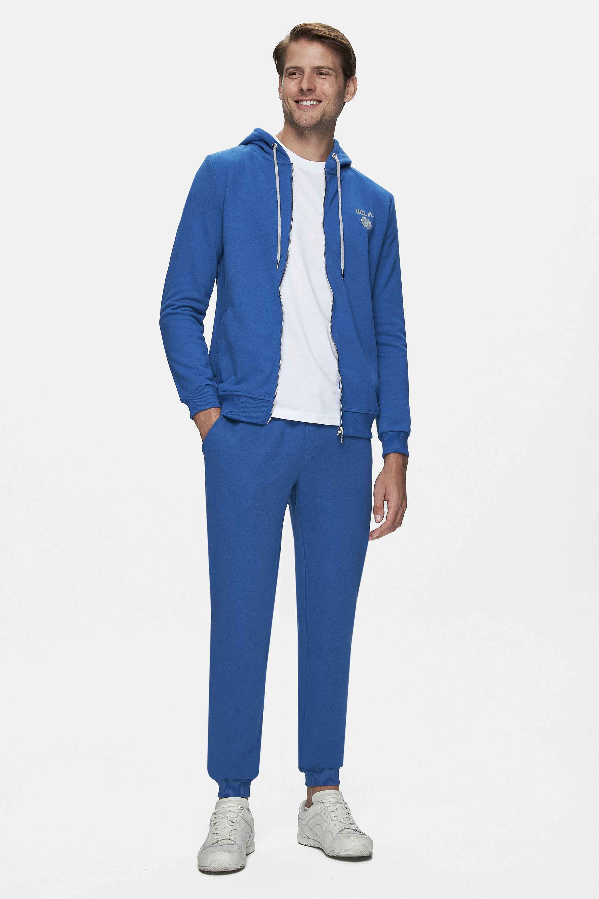 LUSKIN Mavi Daralan Kesim Baskılı Standard Fit Erkek Eşofman Altı