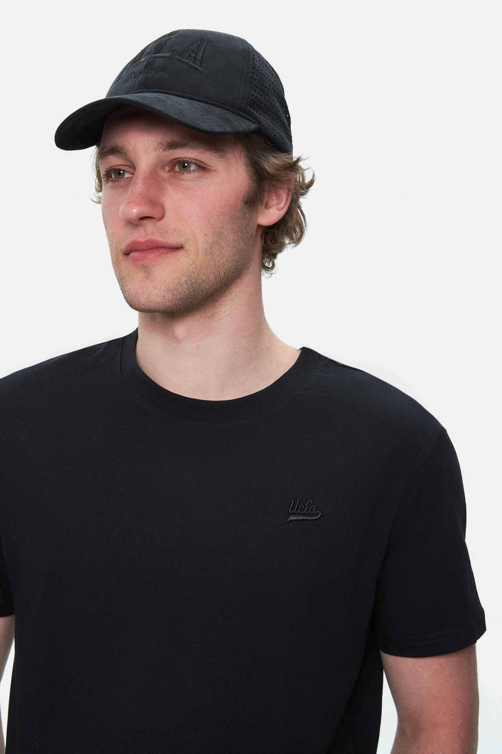 HARPER Siyah Bisiklet Yaka Nakışlı Standard Fit Erkek Tshirt
