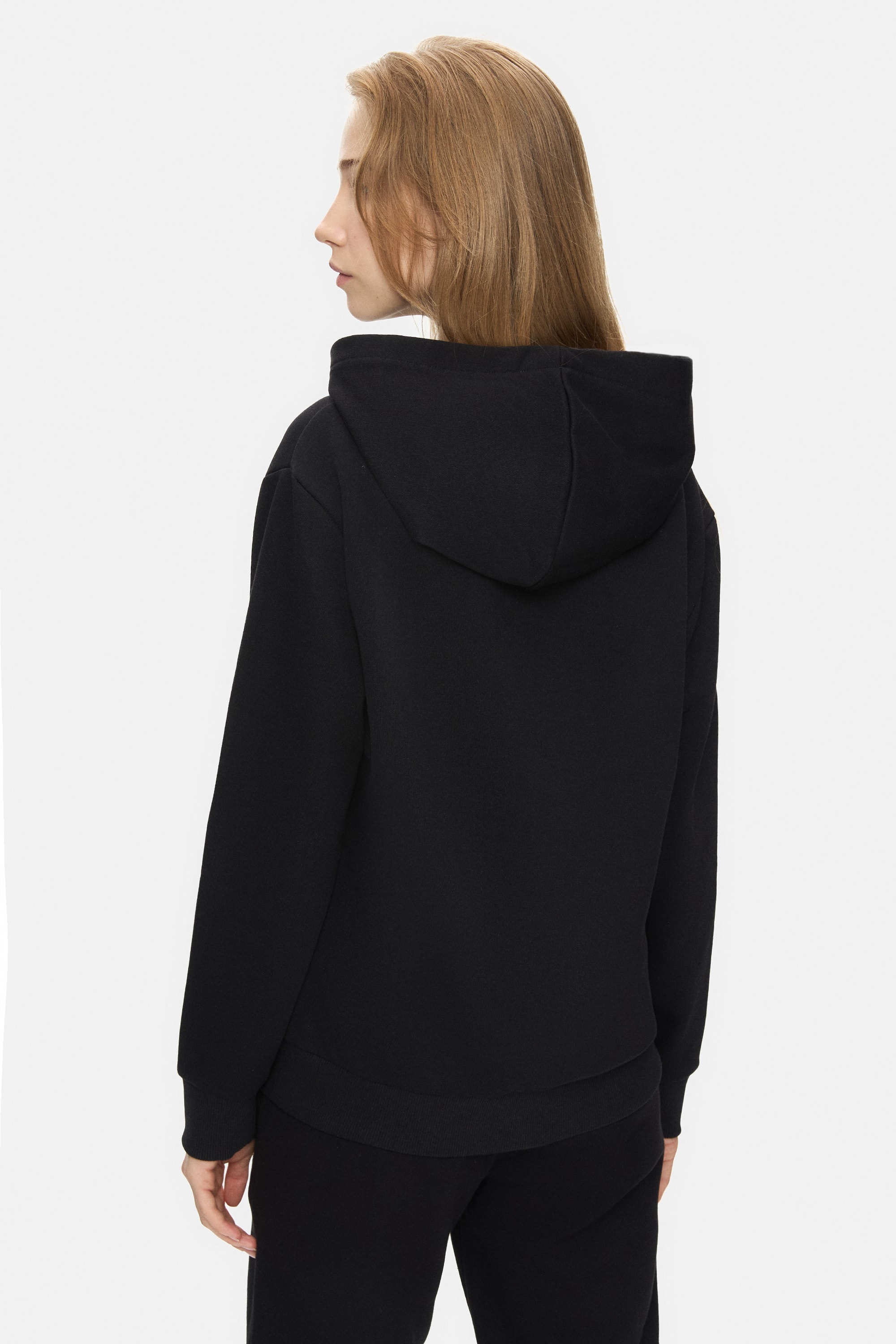 MAIA Siyah Kapüşonlu Baskılı Loose Fit Kadın Sweatshirt