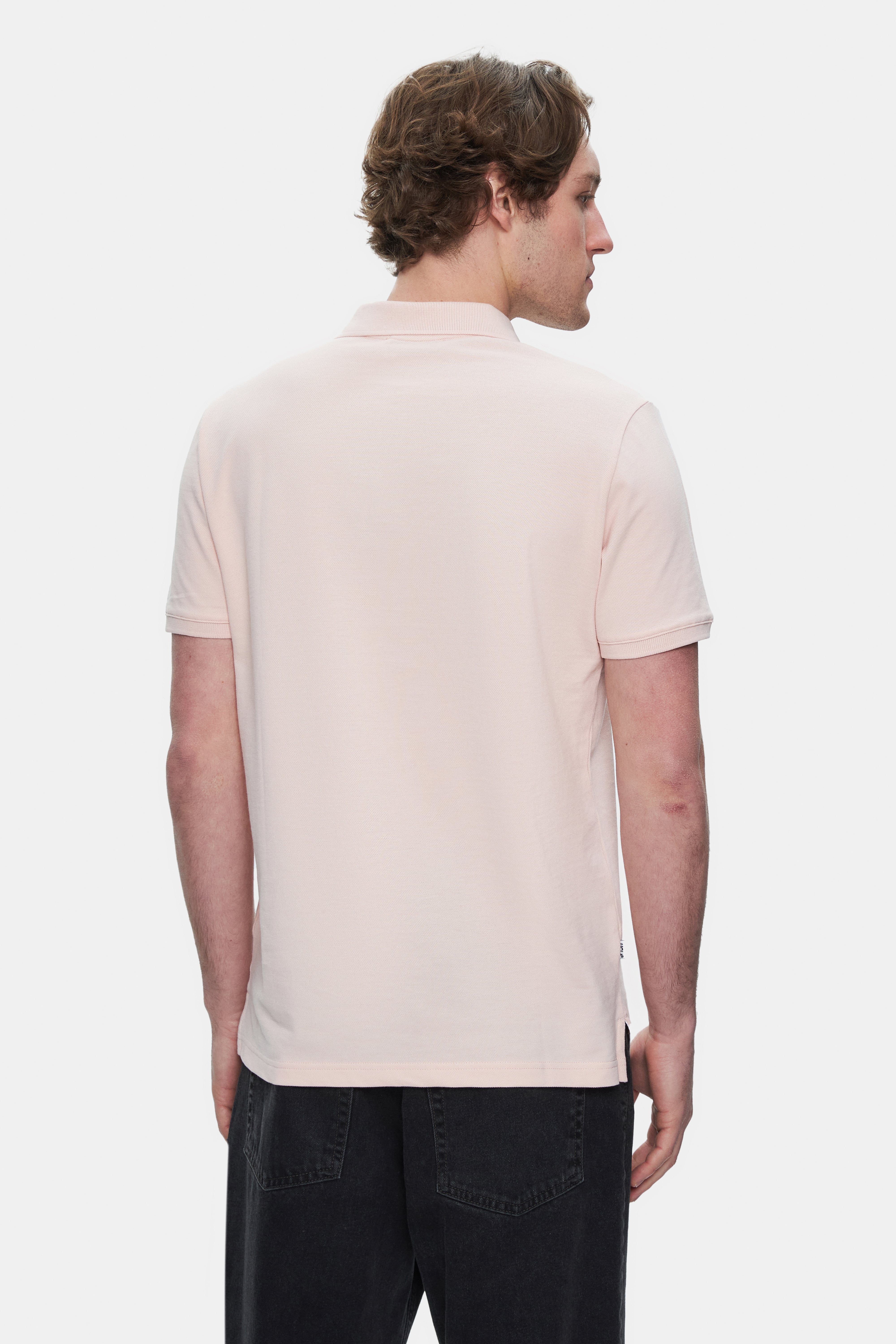 LAKES Açık Pembe Polo Yaka Nakışlı Standard Fit Erkek Tshirt
