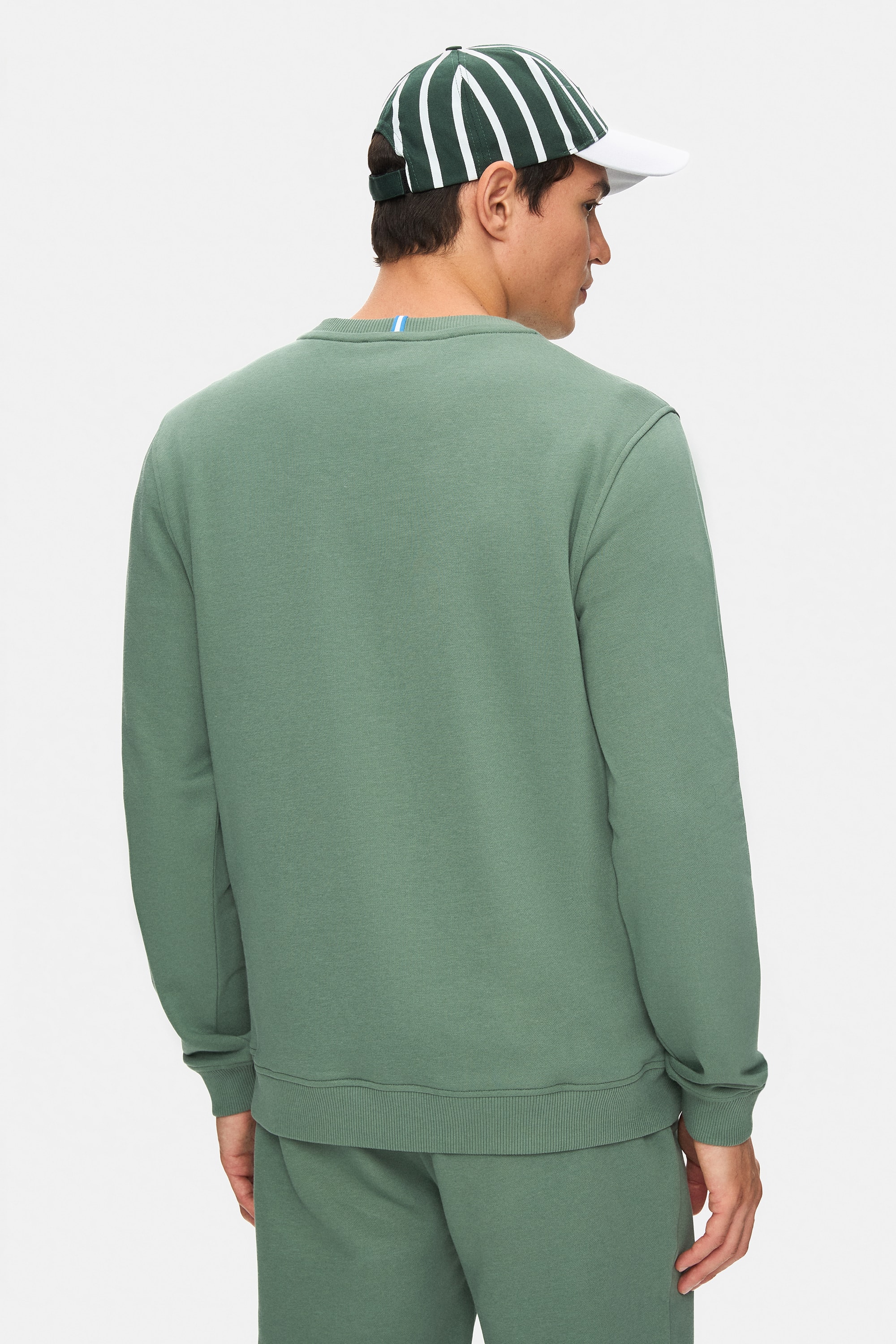 VALLEY Adaçayı Yeşili Bisiklet Yaka Baskılı Standard Fit Erkek Sweatshirt