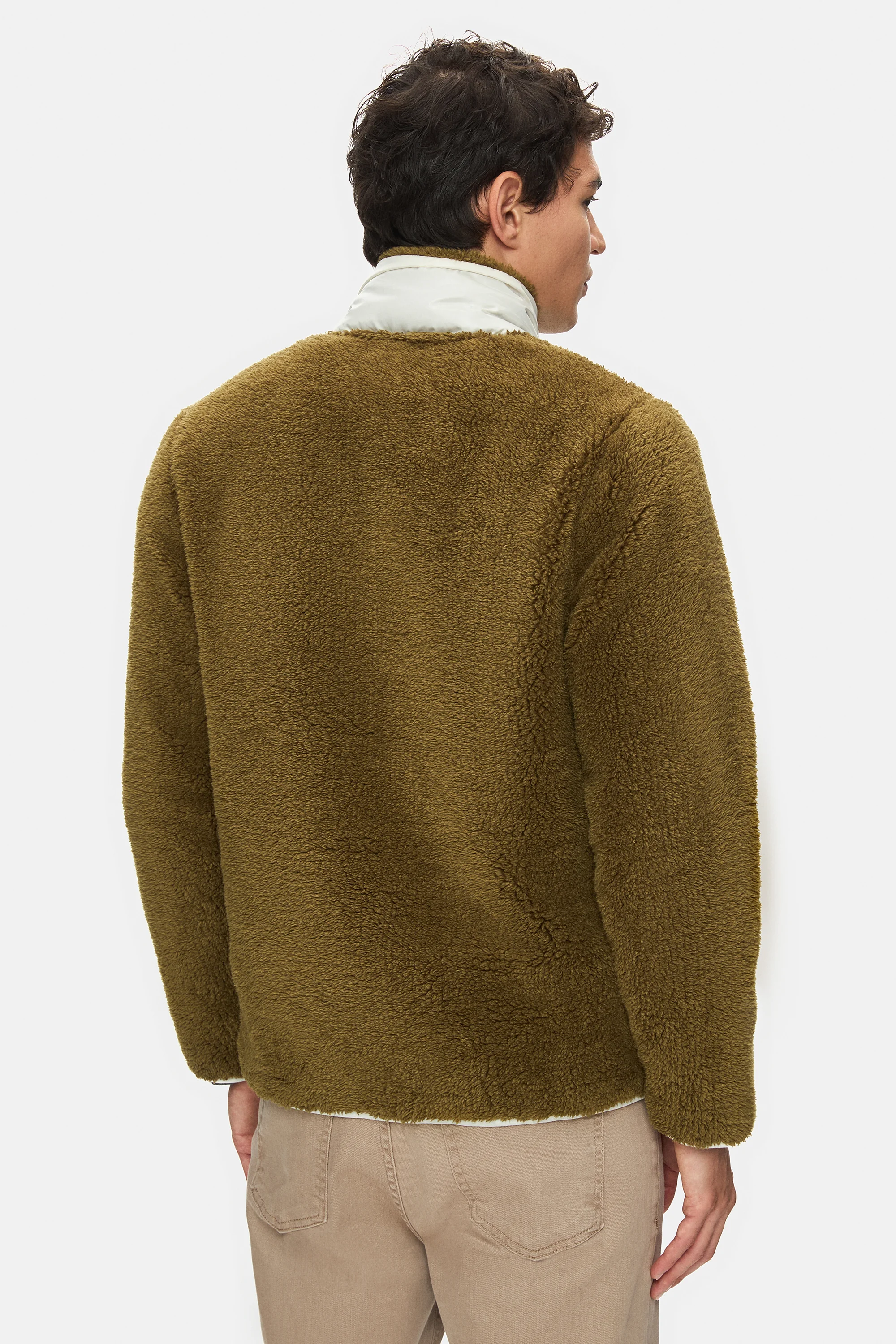 SINEAD Koyu Yeşil Kıvırcık Polar Standard Fit Erkek Ceket