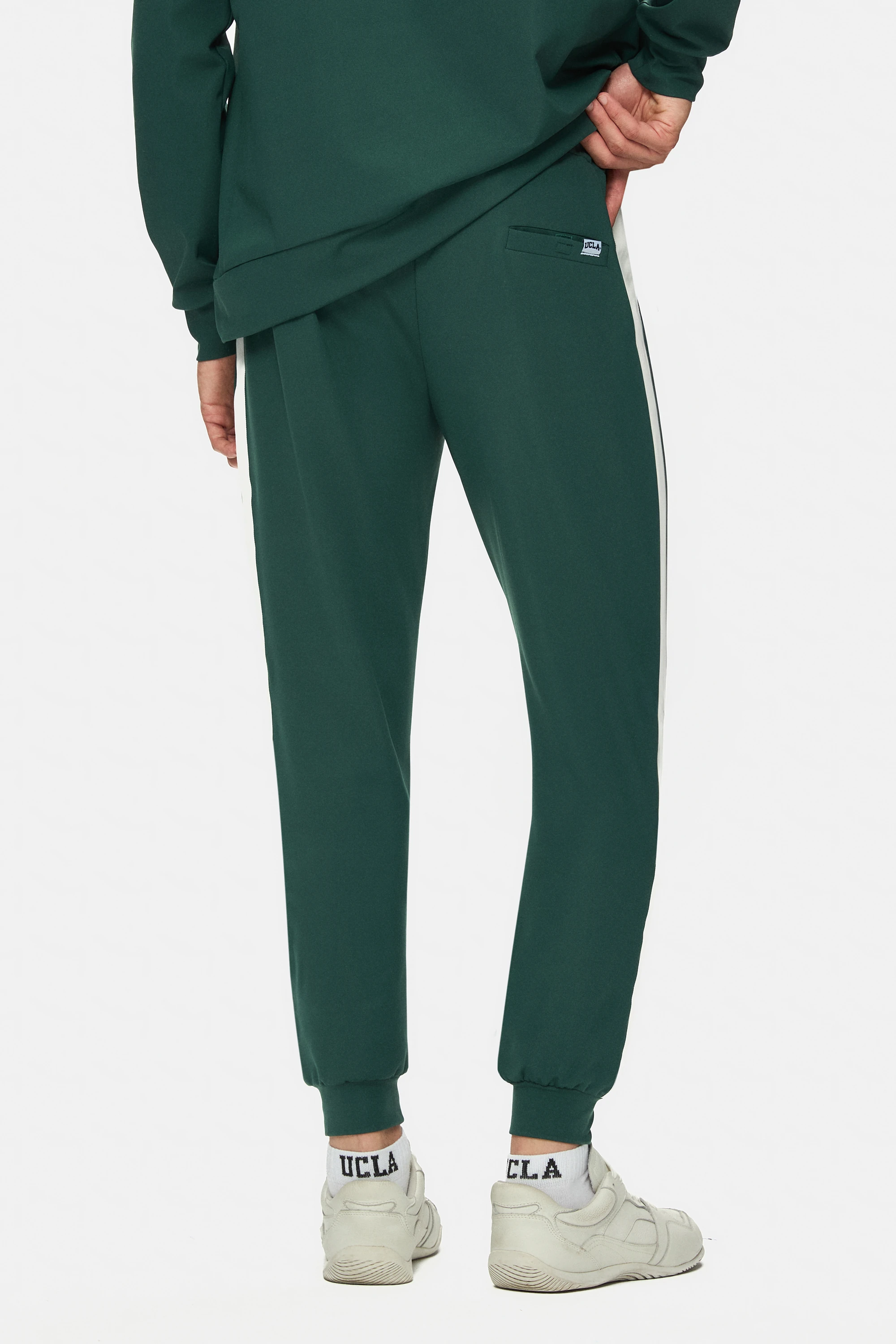 SALVADOR Koyu Yeşil Daralan Kesim Paçası Lastikli Nakışlı Standard Fit Erkek Eşofman Altı