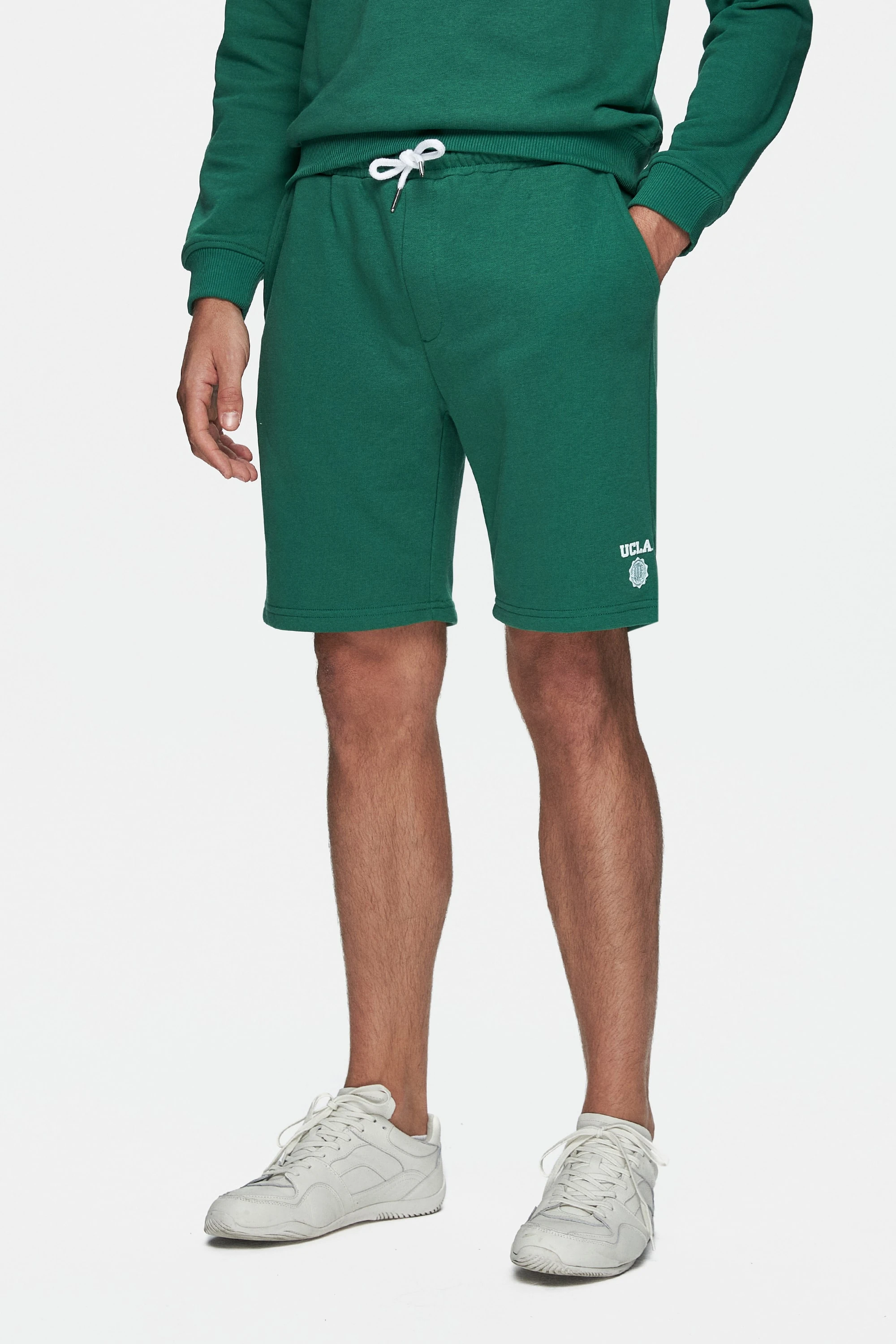 RANDY Yeşil Baskılı Standard Fit Erkek Örme Şort