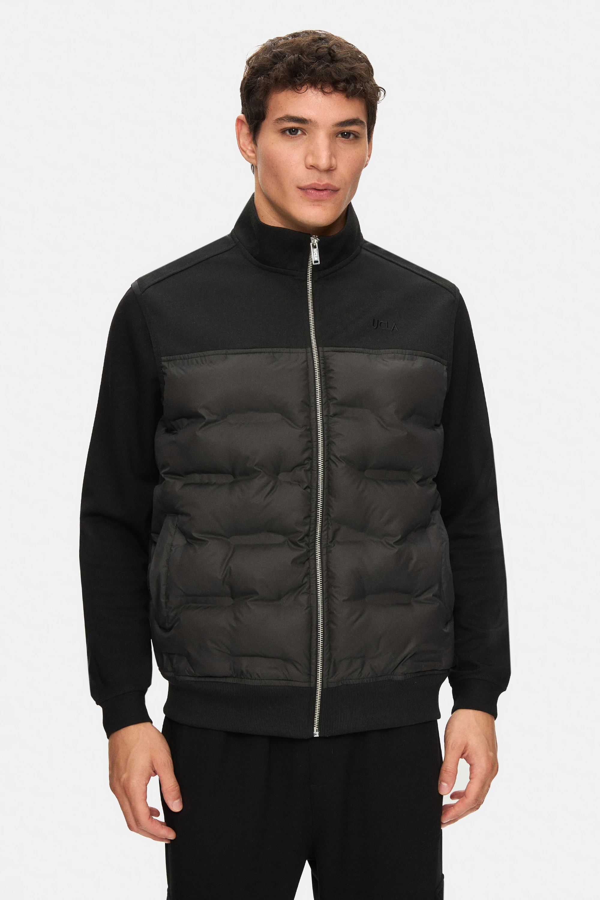 MATHIAS Siyah Fermuarlı ve Cepli Scuba Kumaş Standard Fit Erkek Yelek