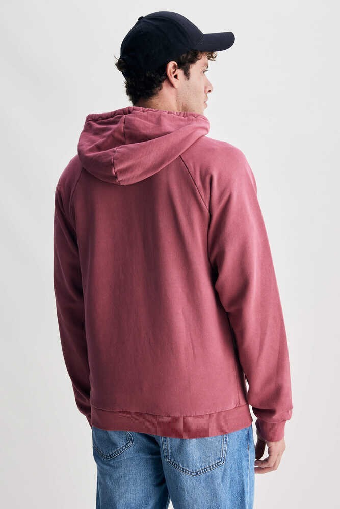 JUDE Bordo Kapüşonlu Nakışlı Standard Fit Erkek Sweatshirt