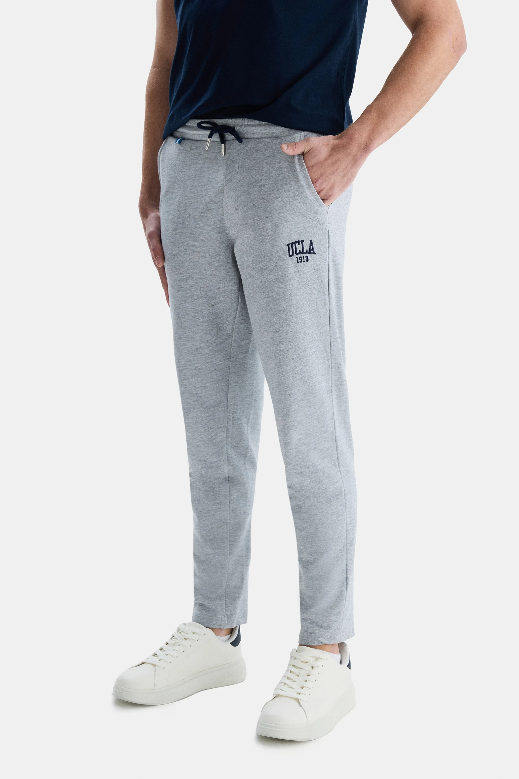 CONNOR Gri Nakışlı Standard Fit Erkek Eşofman Altı