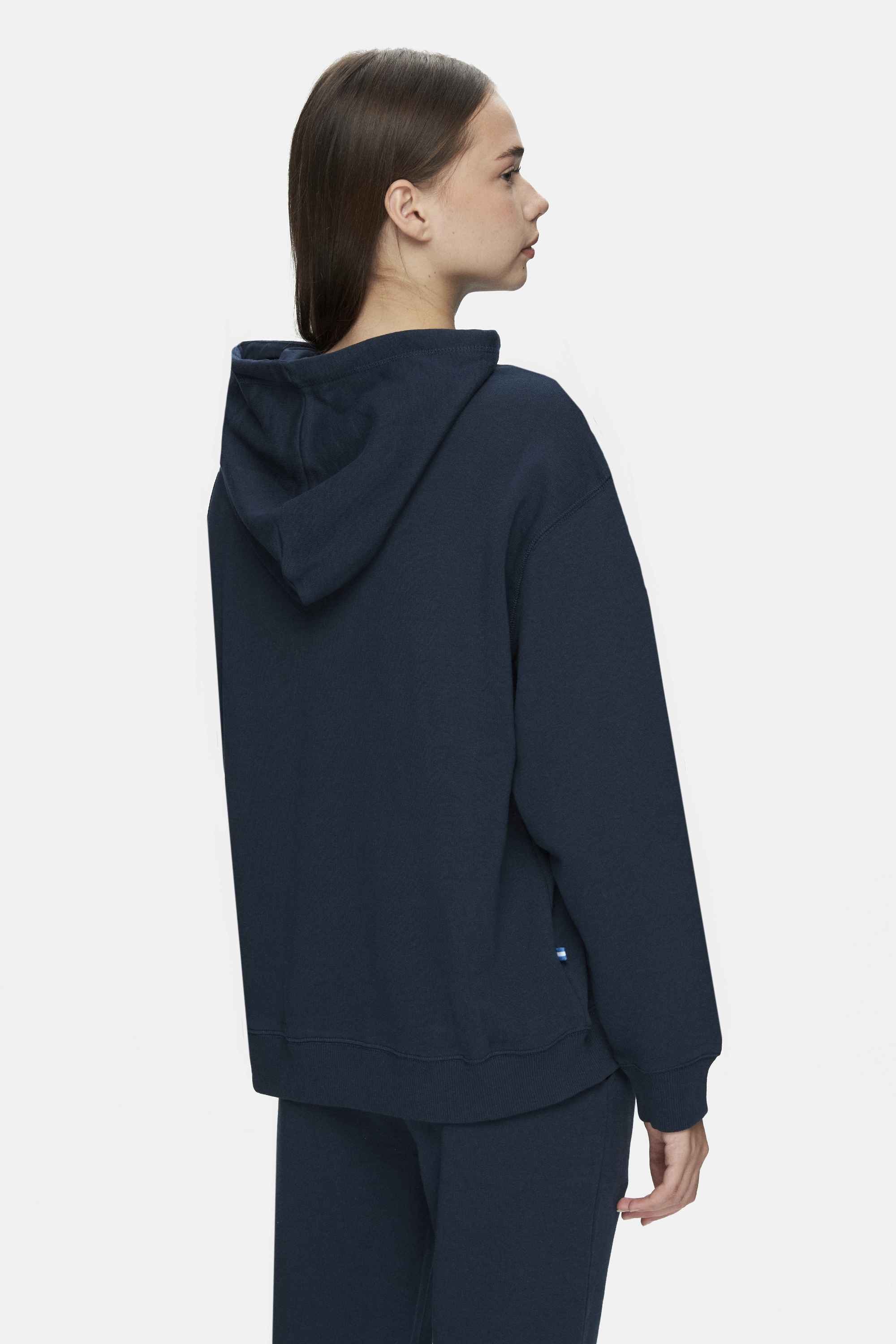 WEBER Lacivert Bisiklet Yaka Nakışlı Oversize Kadın Sweatshirt