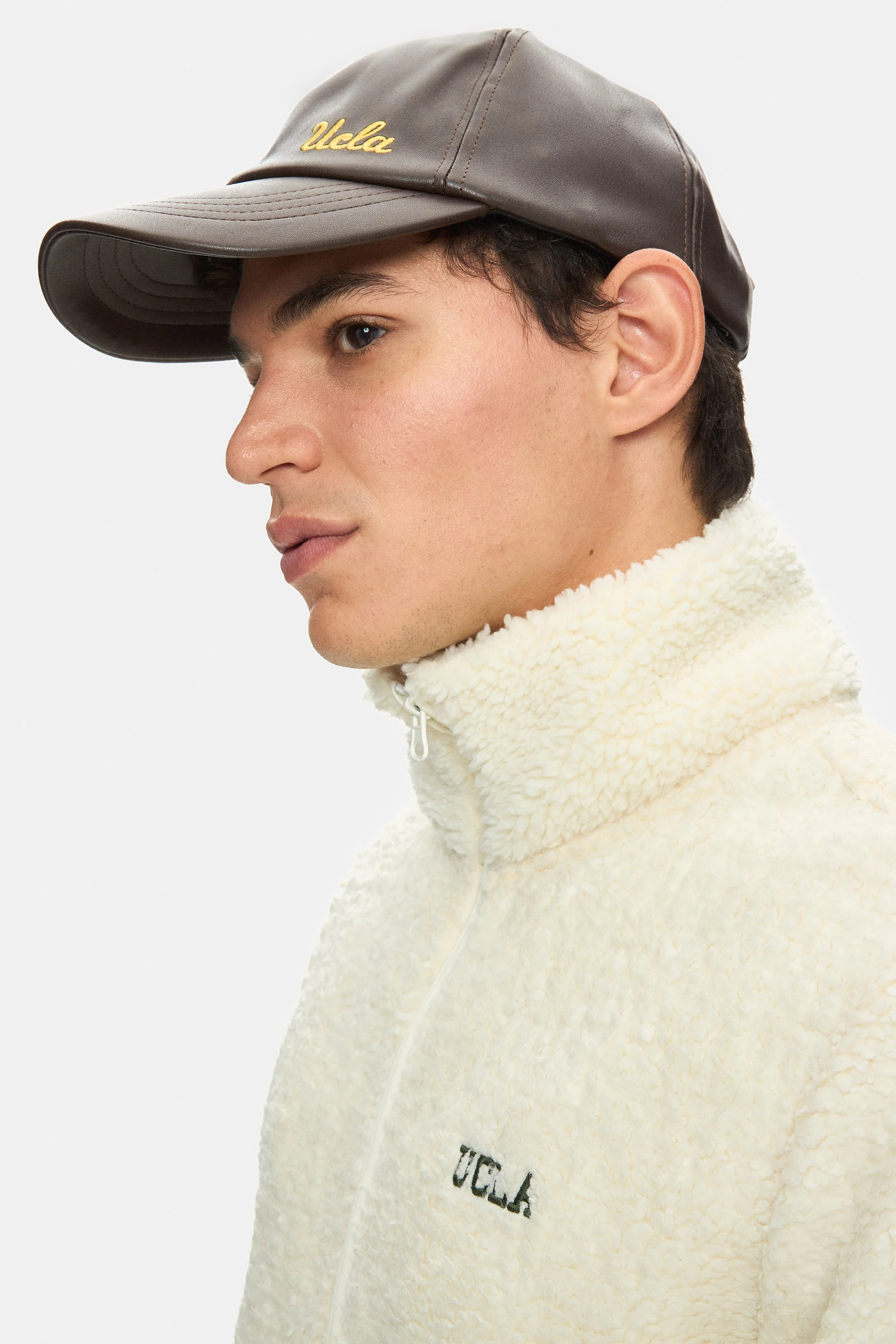 DAMIAN Kahve Baseball Cap Suni Deri - Unisex Şapka