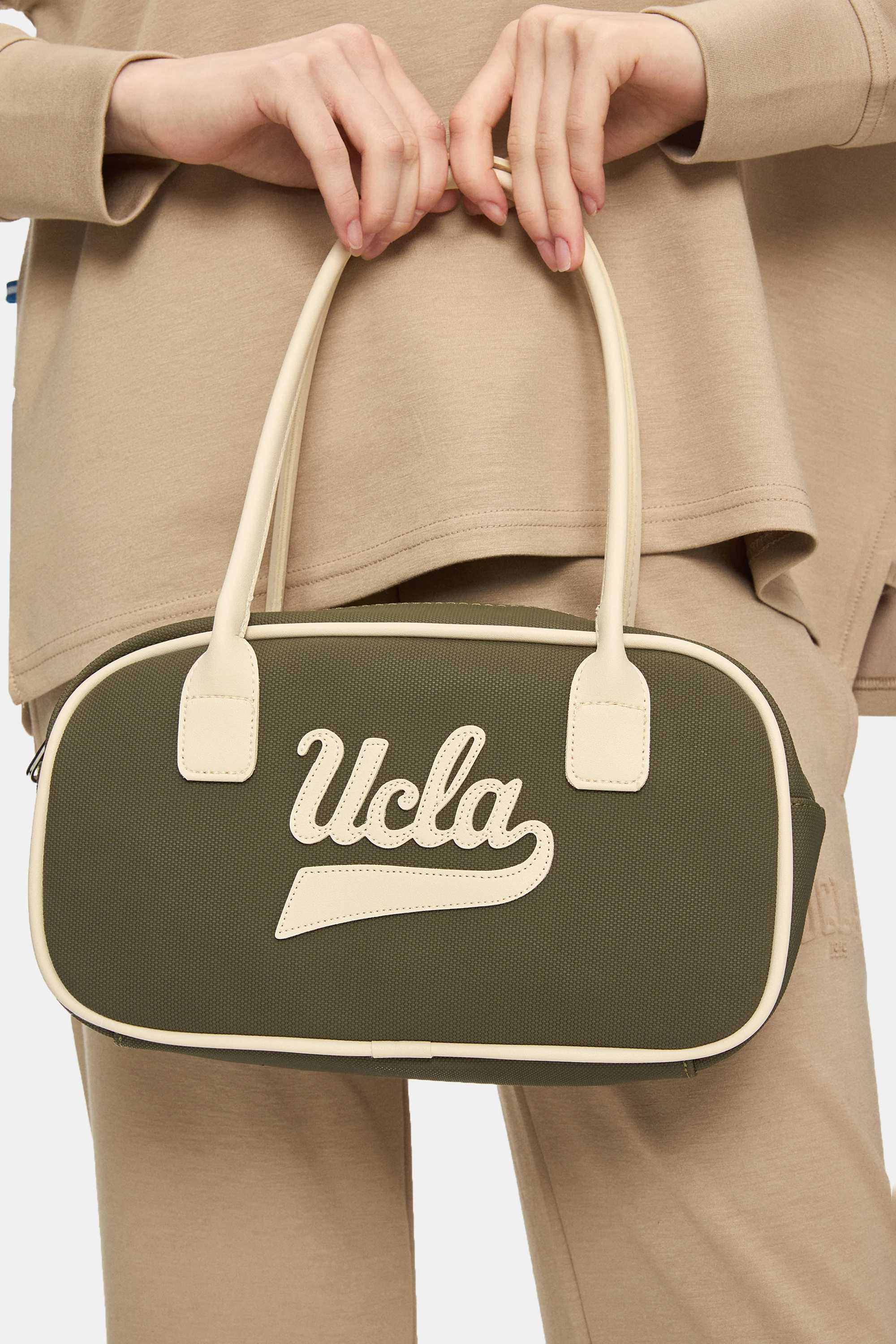 SHARON Haki Suni Deri Omuz Çantası - Kadın Çanta