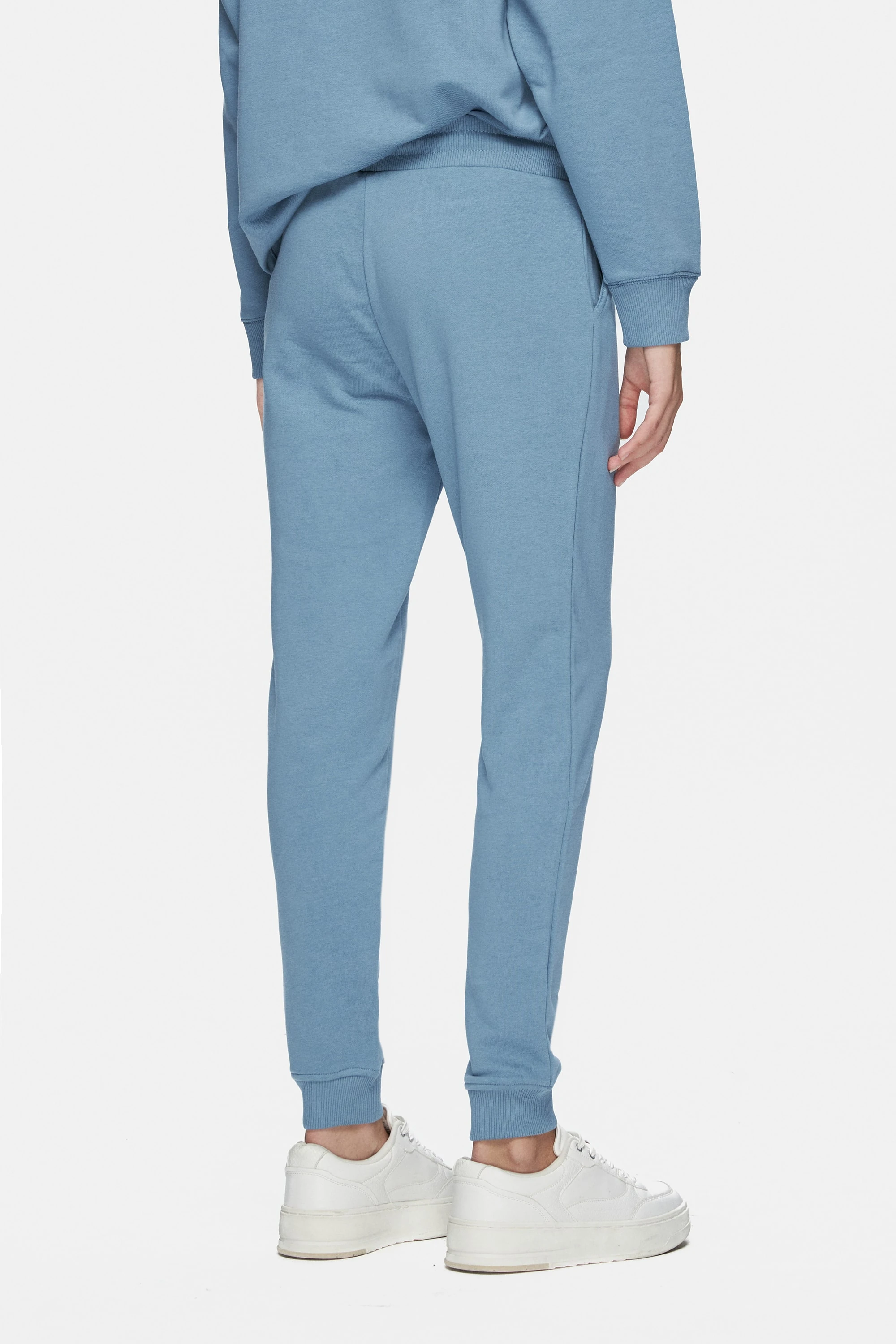 JATAVIA Mavi Paçası Lastikli Nakışlı Standard Fit Kadın Eşofman Altı