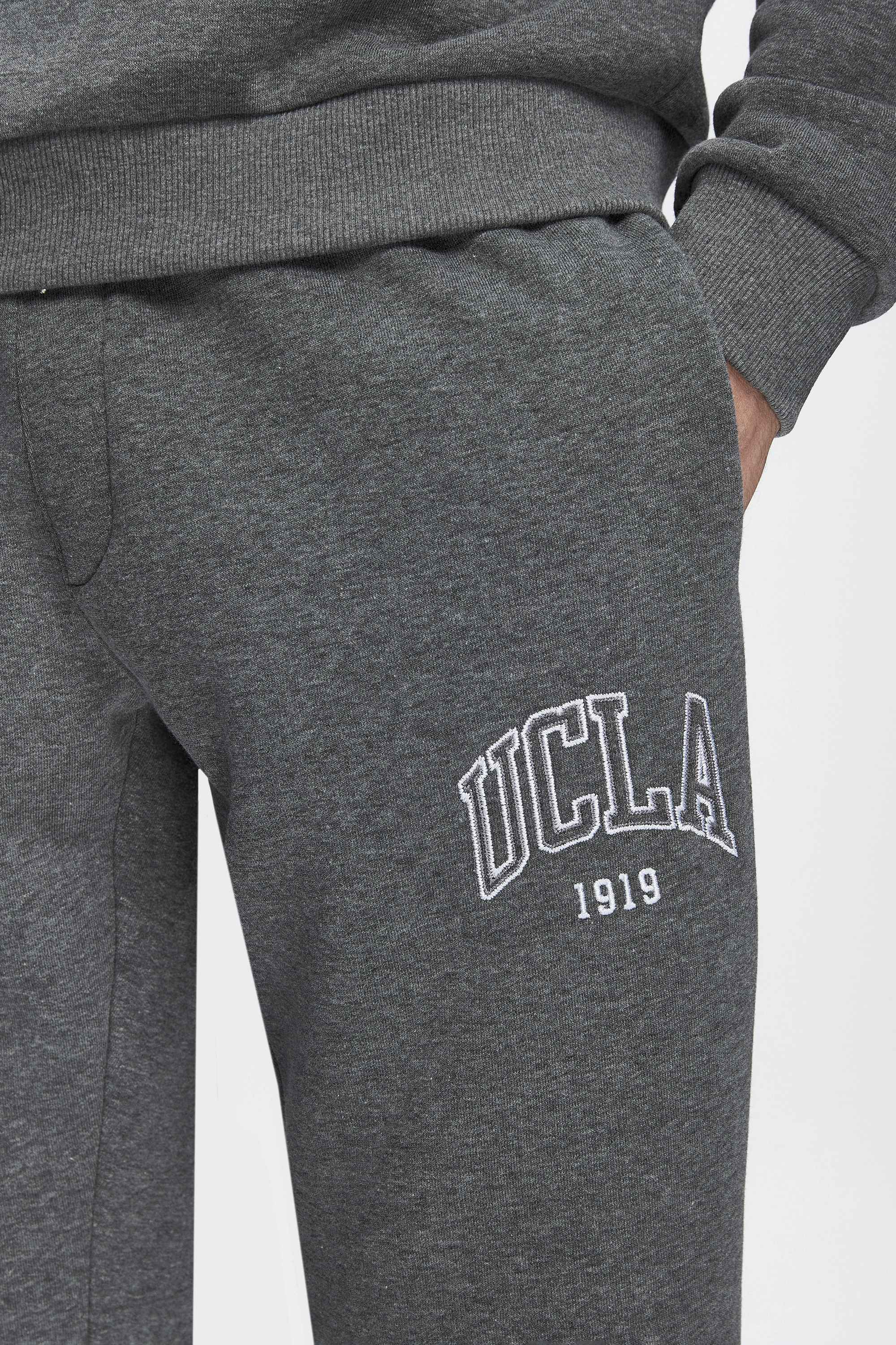 OTTO Koyu Gri Rahat Paça Nakışlı Standard Fit Erkek Eşofman Altı