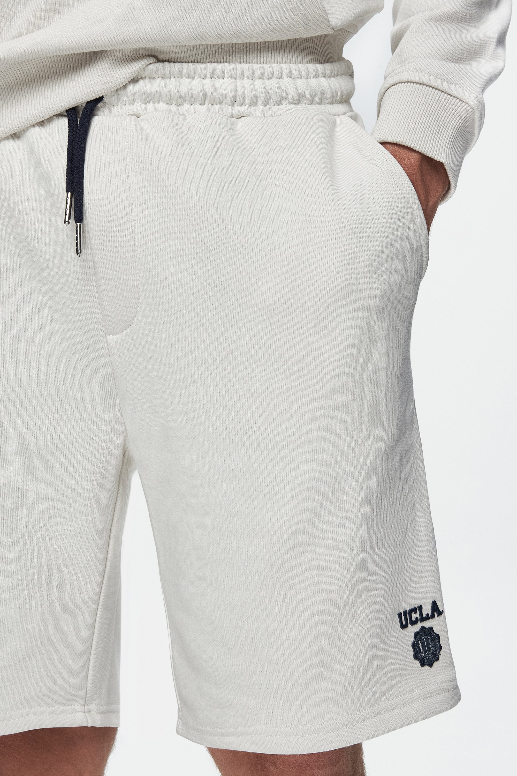 RANDY Bej Baskılı Standard Fit Erkek Örme Şort