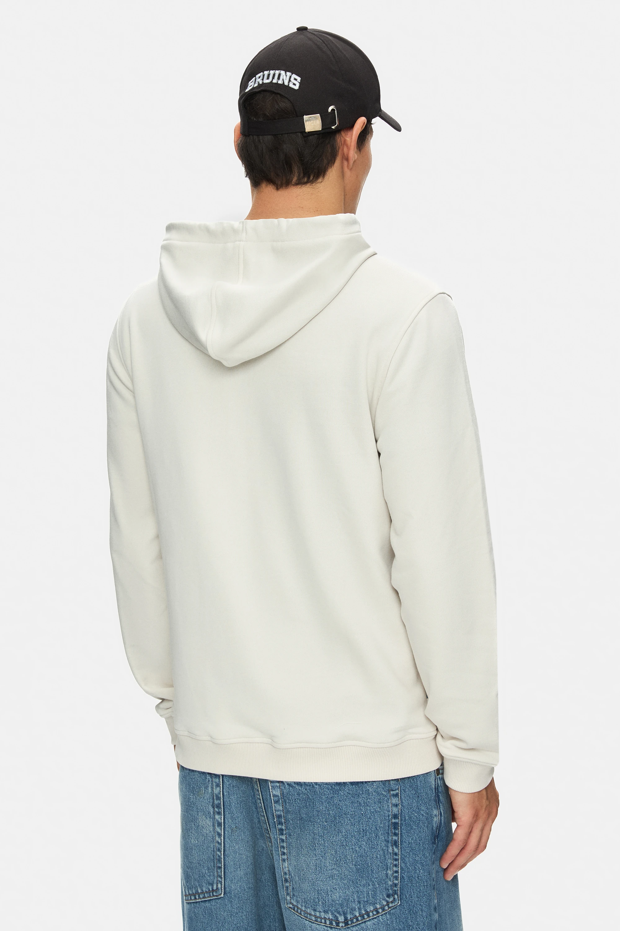 HILGARD Kemik Rengi Kapüşonlu Ve Fermuarlı Baskılı Standard Fit Erkek Sweatshirt