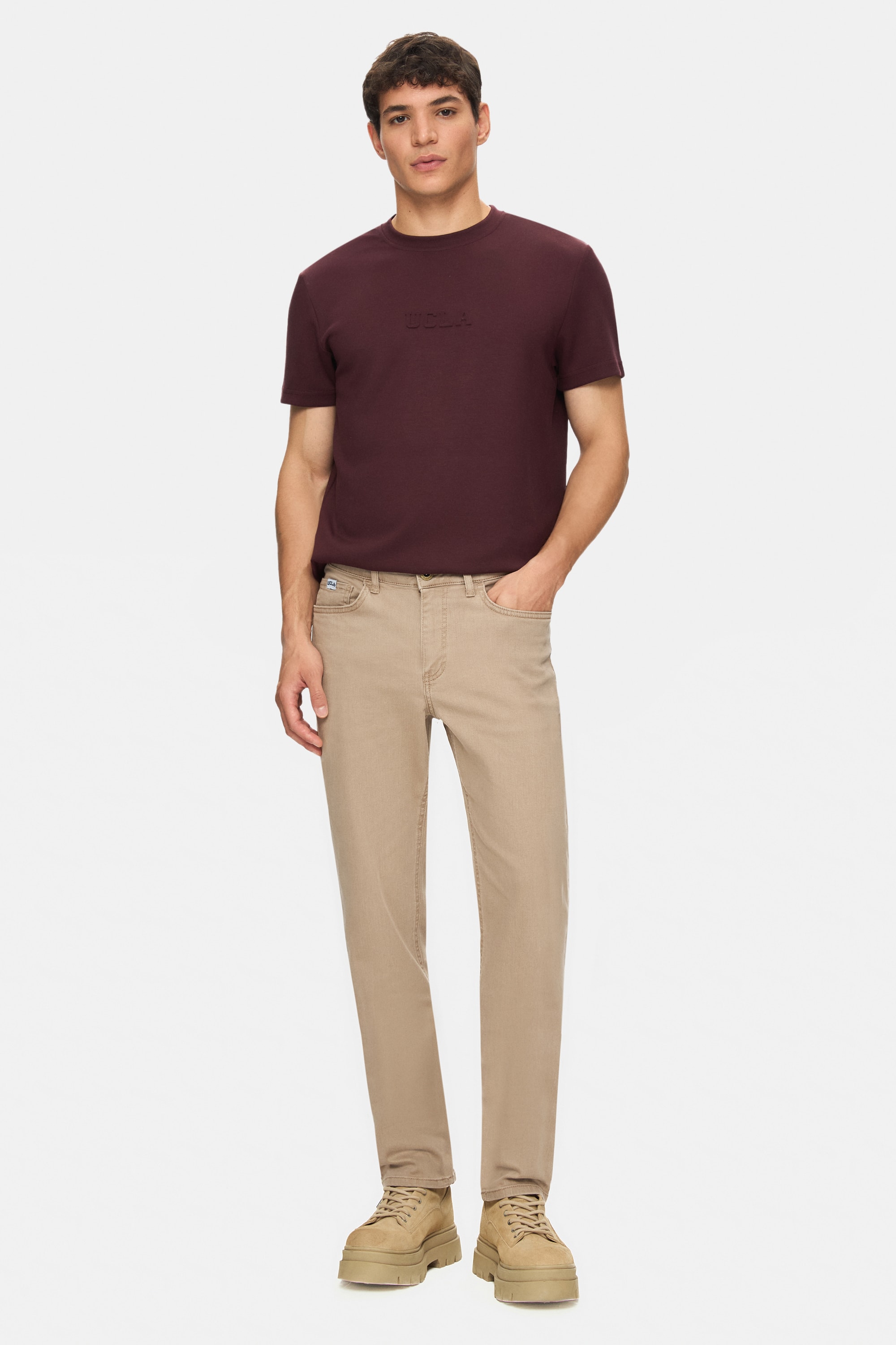 TARO Bej Non Denim Stragiht Fit Erkek Pantolon