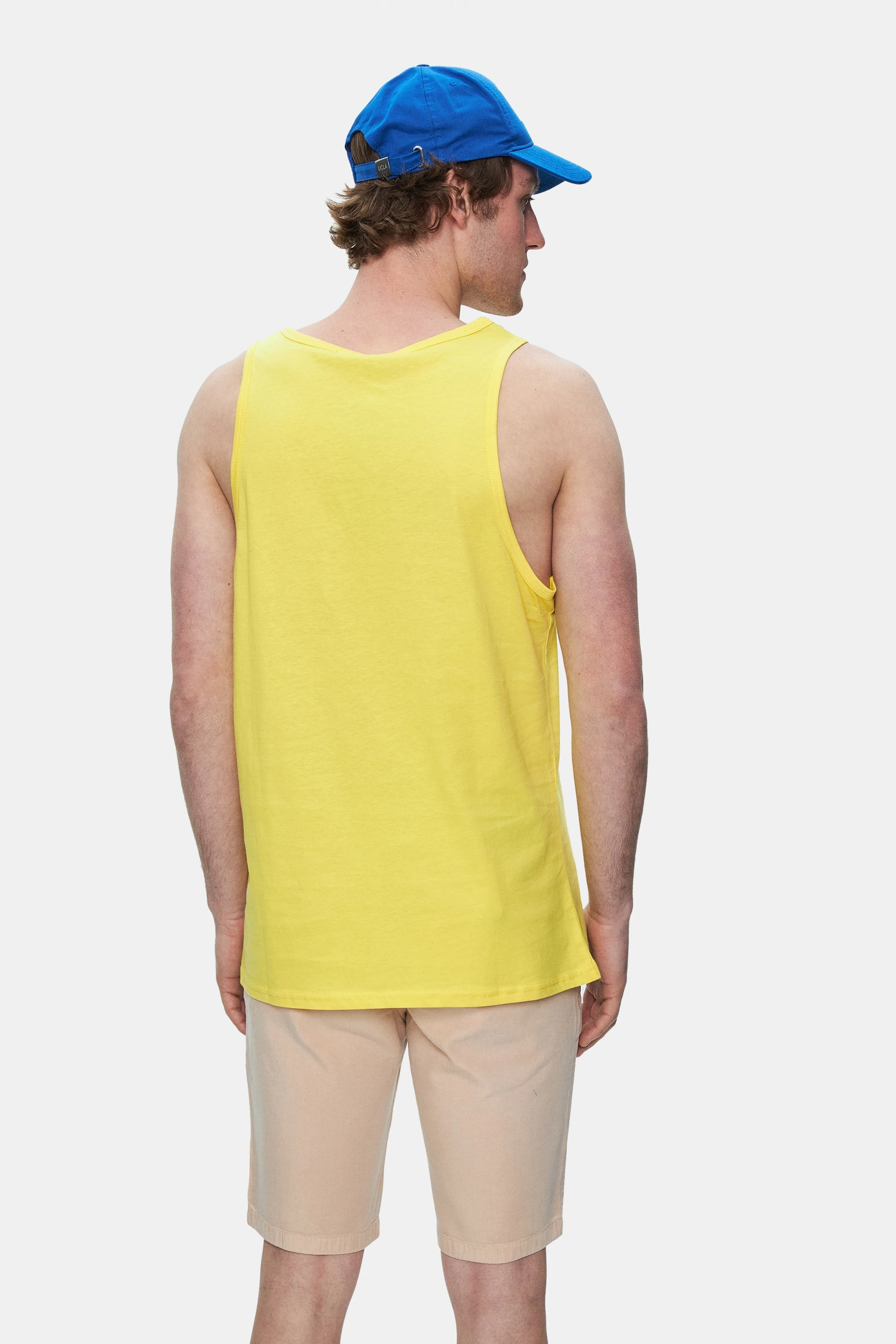 PEBBLE Açık Sarı Sıfır Kol Baskılı Oversize Erkek Tshirt