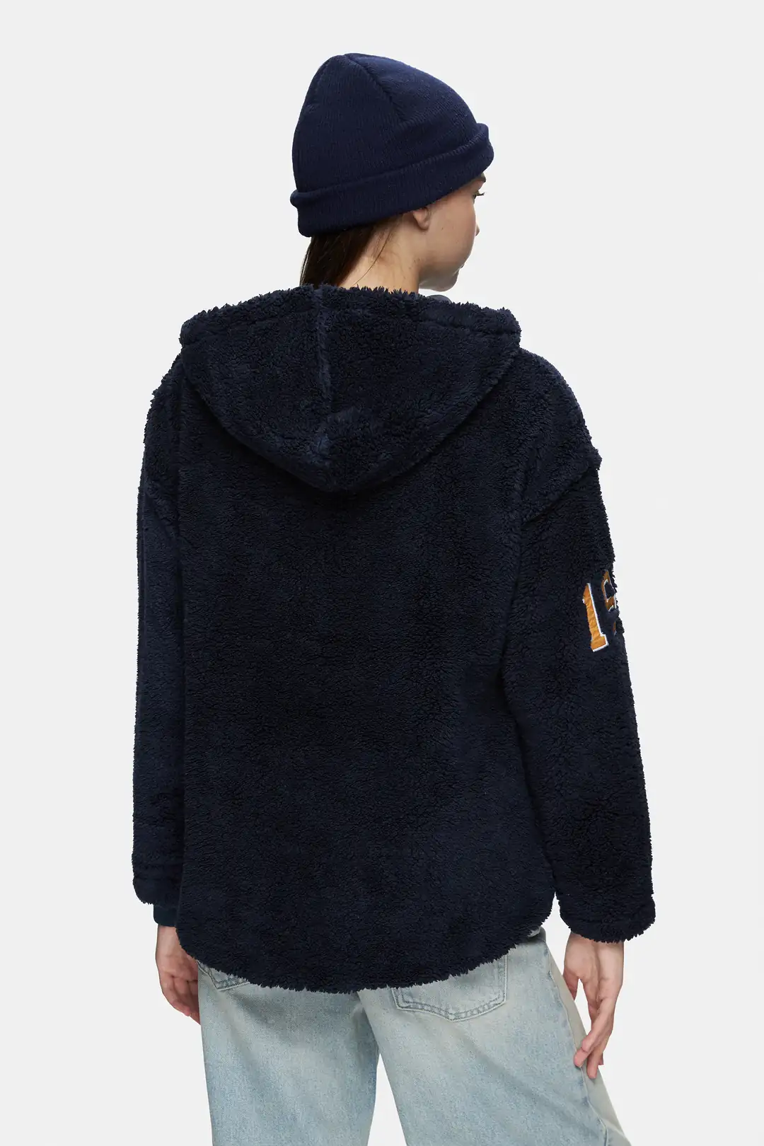 SERVILLE Lacivert Çıtçıtlı Nakışlı Oversize Kadın Ceket UCLA