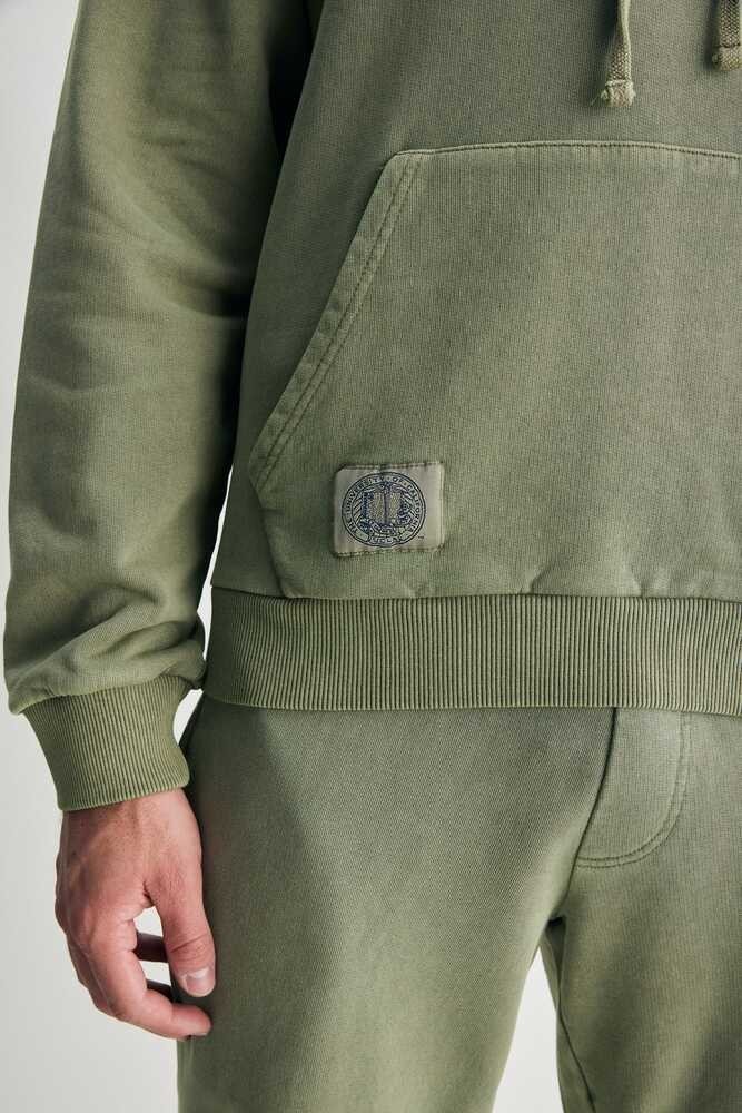 JUDE Yeşil Kapüşonlu Nakışlı Standard Fit Erkek Sweatshirt